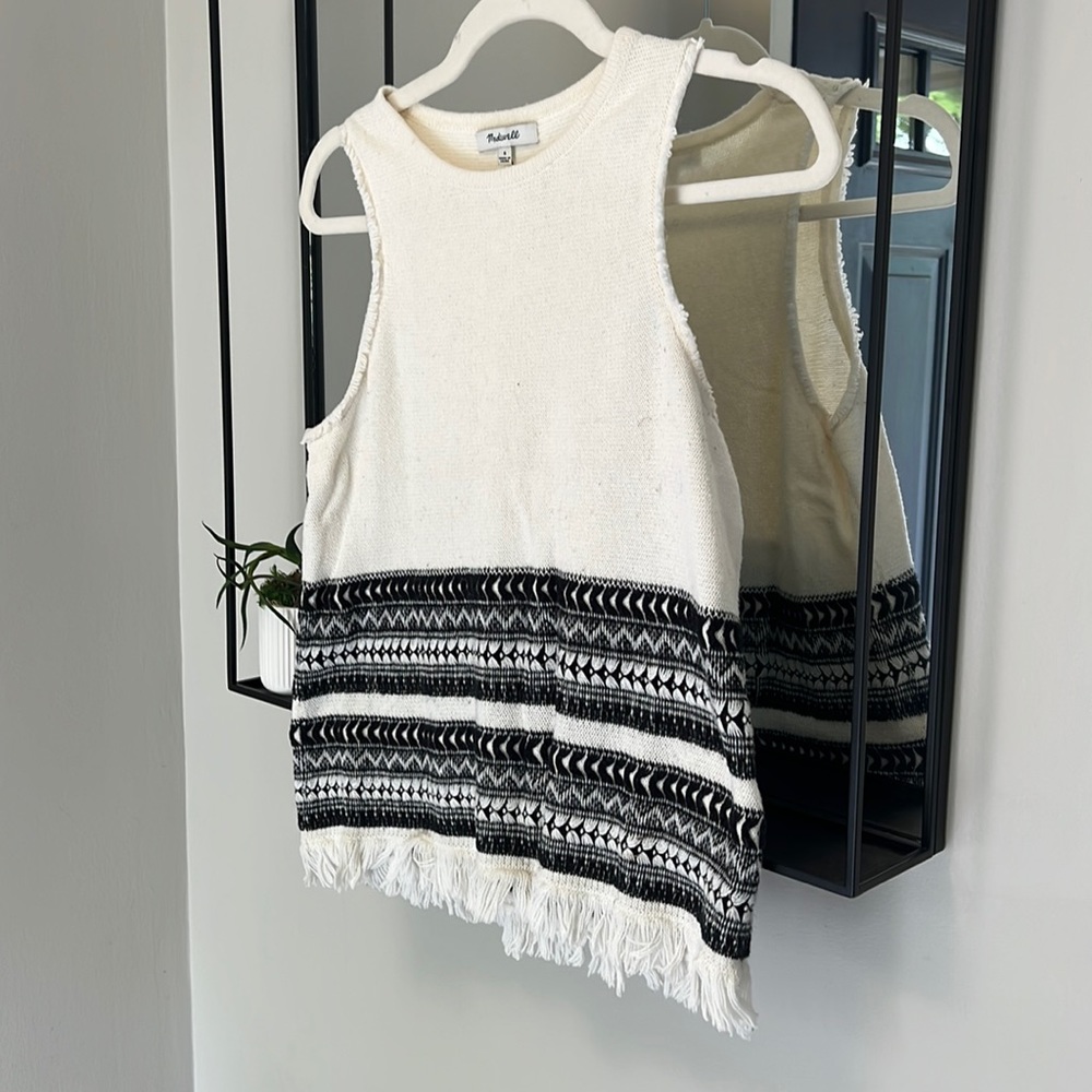 Madewell Black and White Sweater Tank Top